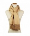 Cashmere Feel Blanket Scarf Super Soft with Tassel Solid Color Warm Shawl for Women and Men - Beige - CD188NKNXAX