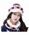 Siggi Womens Knit Visor Beanie Winter Hat&Scarf Sets Fleece Mask Neck Warmer - 89217_burgundy - CR188DK08XM