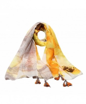 Lightweight Fashion Flowers Scarves Tassels