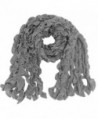 Womens Scalloped Knit Winter Scarf - Gray - CO110FSE9JH