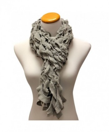 Grey Womens Scalloped Winter Scarf