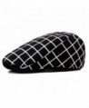 Qunson Men's Vintage Plaid Ivy Cabbie Newsboy Cap Hat - Black - CG12FM9OJKR