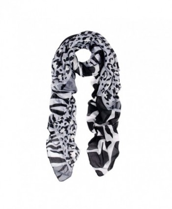 Premium Classic Leopard Animal Print Fashion Scarf - Multi Colors Available - Zebra Mix Grey - CN187EQ4GCA