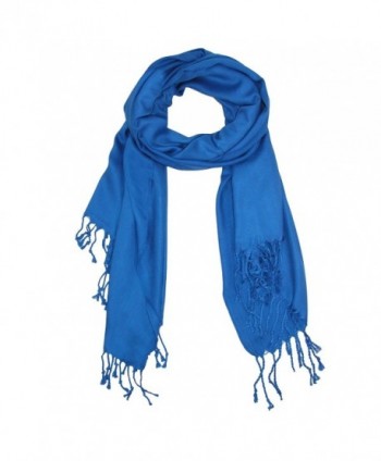 CTM Women's Classic Pashmina Shawl Wraps - Royal Blue - C9110DZAGVB