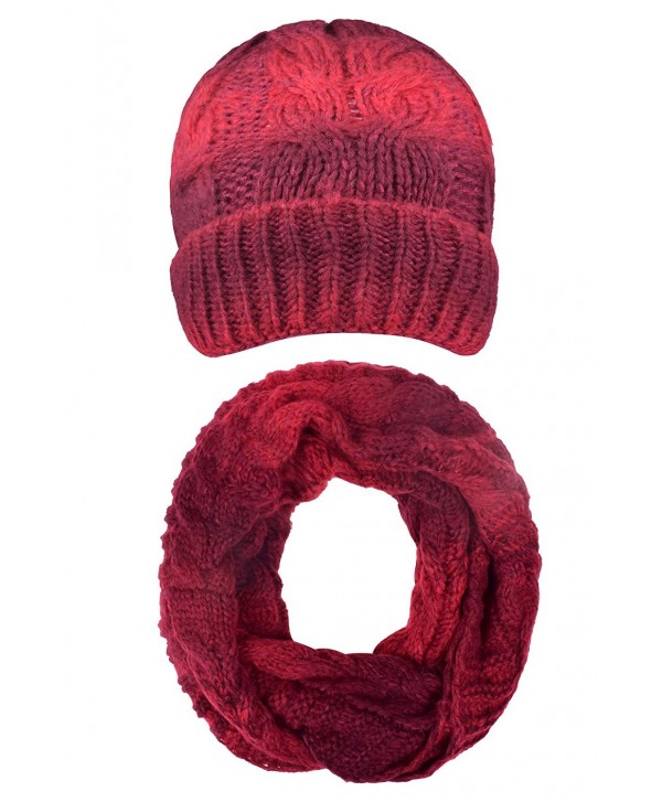 SUNNYTREE Beanie Skull Cap Winter Knit Hats Snowboard Hat and Scarf Sets For Women Mens - Red - C4187MGW8LC