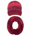 SUNNYTREE Beanie Skull Cap Winter Knit Hats Snowboard Hat and Scarf Sets For Women Mens - Red - C4187MGW8LC