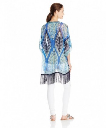 Theodora Callum Womens Feathers Kimono