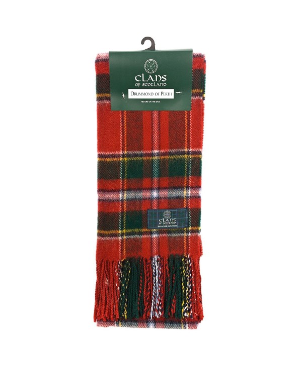 Clans Of Scotland Pure New Wool Scottish Tartan Scarf Drummond Of Perth (One Size) - CY1257ALHNR