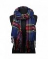 Apparelism Women's Winter Scottish Clan Plaid Oversized Cashmere Feel Blanket Scarf Wrap Shawl. - Plaid Navy - CQ18948XQW4