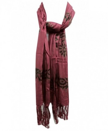 Cotton Scarf Indian Fashion Wear Summer Scarves Bandana Rectangle 62 X 27 Inches - Mauve - CF11O6MMODB