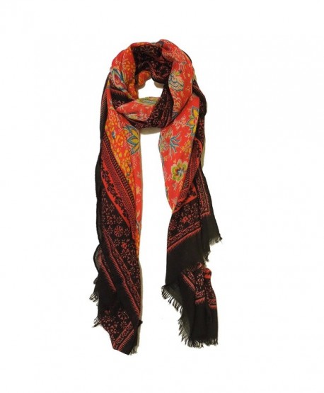 Women's Spring Scarves- Infinity Scarf / Blanket Scarf / Shawl / Fashion Scarf - Floral Red - CP17YNS32N2