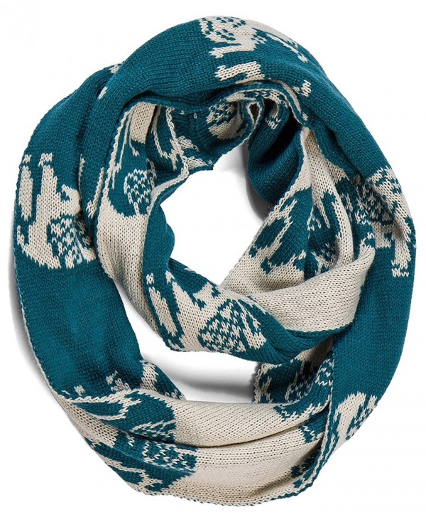 Aoloshow Winter Knitted Infinity Scarf Elephant Scarves Neck Warmer - B Teal Blue - CN126G93MRD