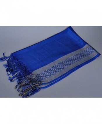 Ladies Tassel Pashmina Scarves sapphire in Wraps & Pashminas