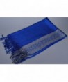 Ladies Tassel Pashmina Scarves sapphire in Wraps & Pashminas