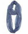 Women Super Lightweight Soft Lace Polka Dot Infinity Scarf - Navy - C812F08M907