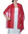 Edress Chiffon Sheer Evening Dress Shawl Scarves - Red - CZ11QO2ZYHT