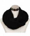 Ls Lady Women's Warm Infinity Circle Scarf Ribbed Knit Scarf Cowl Wrap - Black 1 - CZ12813T2MB