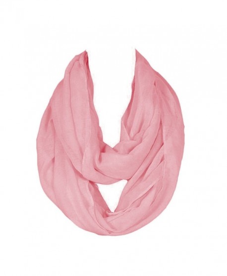 SUNDAYROSE Lightweight Infinity Scarf Solid Color Soft Wrap Shawl - Pink - C612JWR9I01