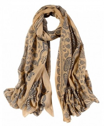 GERINLY Fashion Paisley Scarves Womens Evening Shawl Party Wrap - Khaki - C4188WINXHM