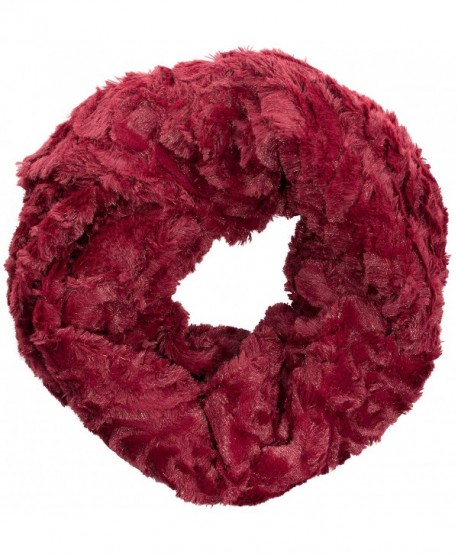 Sakkas Abhy Soft Fall Winter Furry Infinity Wrap Scarf - 5-cranberry - CI1258SG801