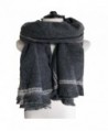 Cozycloth Women's plaid blanket Chunky oversize big warm scarf - cashmere feel- Plaid shawl - Mls01 Charcoal - CV188WM87Q2