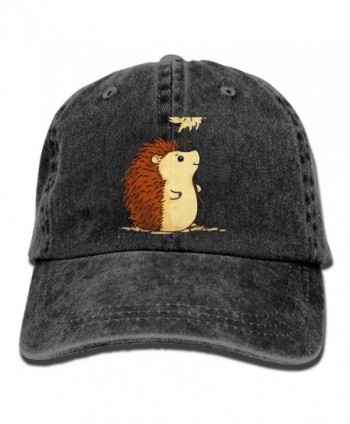 HAA-36 Hedgehog Cartoon Adjustable Adults Custom Jean Cap For Mens Womens Partner Cap - Black - C3188R5GSXG