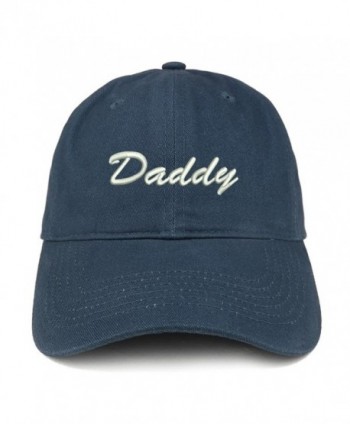 Trendy Apparel Shop Daddy Script Font Embroidered Low Profile Soft Cotton Baseball Cap - Navy - CF184UUCZIG