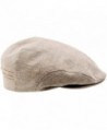 Sterkowski 100% Linen Summer Ivy League Flat Cap - Beige - C611XSKL9WT