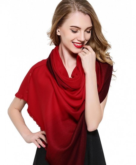 Silk Scarf Fashinable Blanket Buttons - Red - CM185RMI7HY