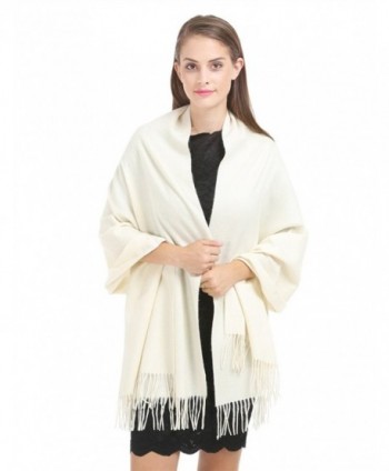 Saferin Large Winter Cashmere Shawls - Ivory - C3185K450OU