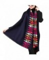 ShungFun Painting Cashmere Pashmina Headwear - Dark Blue - C612O62LGTJ