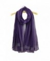 Women Striped Solid Color Scarf Lightweight Wrap Shawls All Match Elegant Scarves - Purple - C71888KQZUO