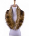 RoRoDox Women Winter Warm Shrug Faux Fur Fluffy Collar Wrap Scarf Neck Shawl - Brown - CT129P4JLE9