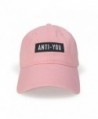 WUE Anti-You Cotton Cap Embroidery Dad Buckle Hat - Light Pink - C3183SL3Q2N