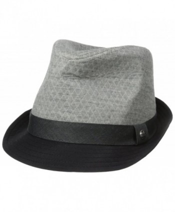 Perry Ellis Men's Textured Colorblocked Fedora - Castle Rock - CN11UG4YDJL