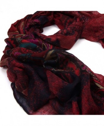 Premium Unique Paisley Floral Burgundy in Fashion Scarves