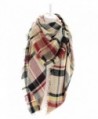 DEARCASE Women's Tassels Soft Plaid Tartan Scarf Winter Large Blanket Wrap Shawl - Black Claret - CM18C792OS3