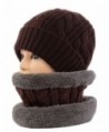 Unisex Cashmere and Knitted Neck Gaiter Hat Set Soft Neck Warmer Loop Scarf - Coffee - C111QZ1O8ML