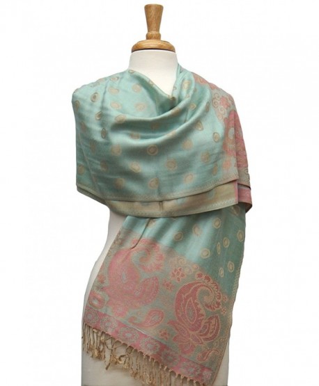 Fashmina Paisey Ring Pashmina Shawl Scarf - Honeydew/Beige - CA1864M2X2S