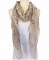 Women Lightweight Soft Printing Cotton Scarf Shawl - Light Brown - CL17XMOYNLG