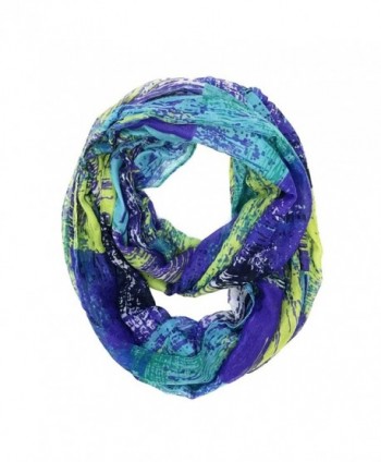 Wrapables Lightweight Voile Infinity Scarf - Green Purple - CW1865377GU