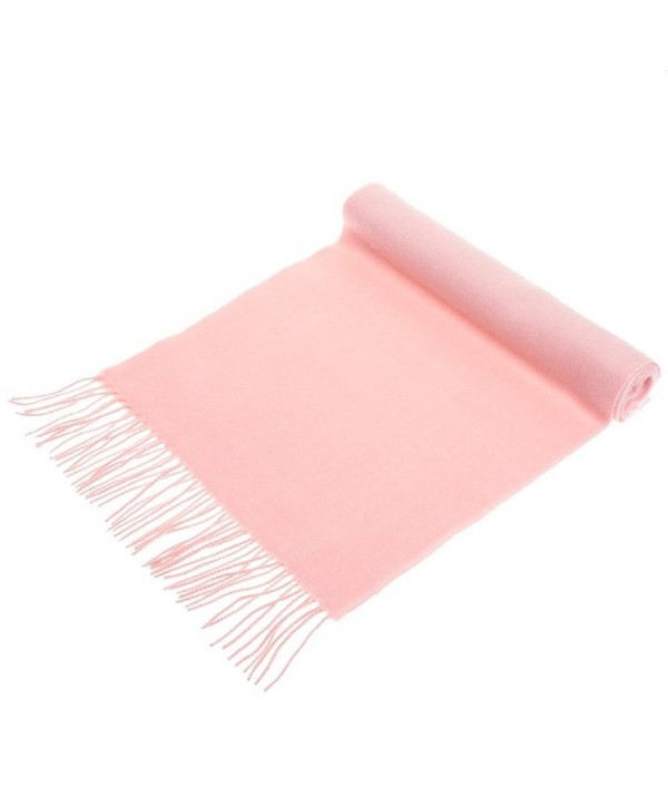 100% Cashmere Wool Scarf Solid Colors Made in Germany - Pink - CG12EDVIZ55