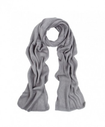 Premium Long Fine Knit Solid Color Warm Winter Scarf - Different Colors - Grey - C4127LE1C9H