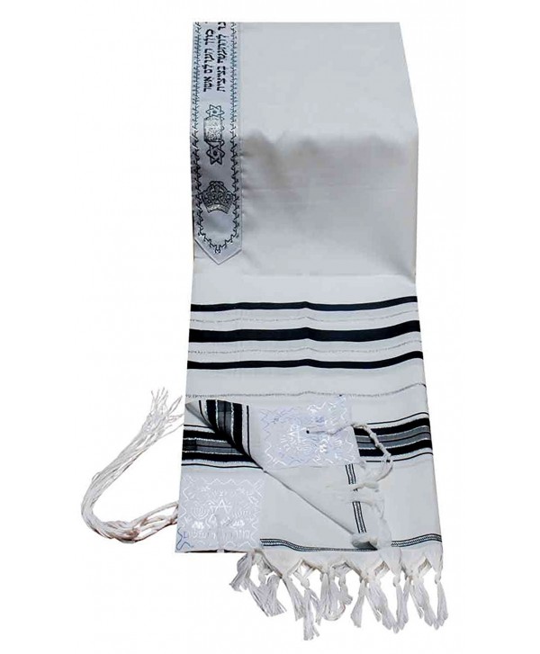 Acrylic Tallit (Imitation Wool) Prayer Shawl in Black Stripes Size 24" L X 72" W - CK11763UTW5