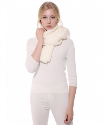 Anboor Luxurious Knitted Scarf White in Cold Weather Scarves & Wraps