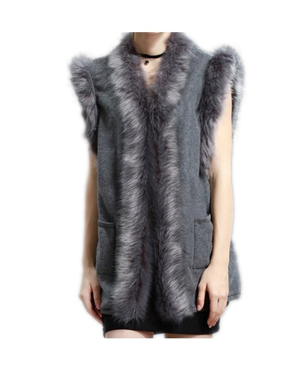 Wool Vest Jacket Women HOMEYEAH - Gray - CN186RZ4TWR