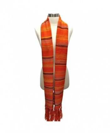 Orange Yellow Bohemian Striped Unisex in Cold Weather Scarves & Wraps