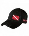 Scuba Diving Ripped Flag Distressed Hat: Born of Water - Freedive Diver Spearfishing - CE11OV9FMLP