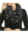 Women Soft Scarf Feather Print Lightweight Shawl Warm Bronzing Neck Wrap Scarves - Navy - CZ187WLH6RM