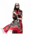 DANA XU 100% Pure Wool Women Scarf Large Size Pashmina - Red - CL1808Q9C67